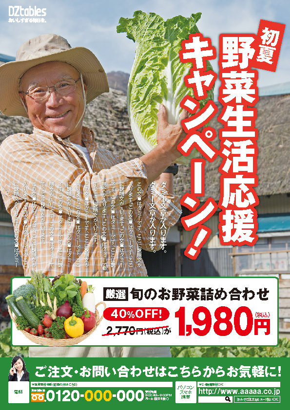 農林／野菜販売 チラシ広告A4